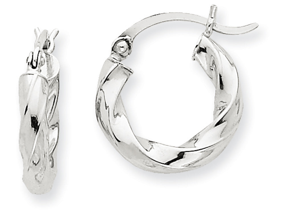 FJC Finejewelers 14k White Gold 3mm Twisted Hoop Earrings