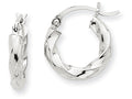 FJC Finejewelers 14k White Gold 3mm Twisted Hoop Earrings