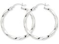 FJC Finejewelers 14k White Gold 3mm Twisted Hoop Earrings