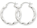 FJC Finejewelers 14k White Gold 3mm Twisted Hoop Earrings