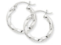 FJC Finejewelers 14k White Gold 3mm Twisted Hoop Earrings