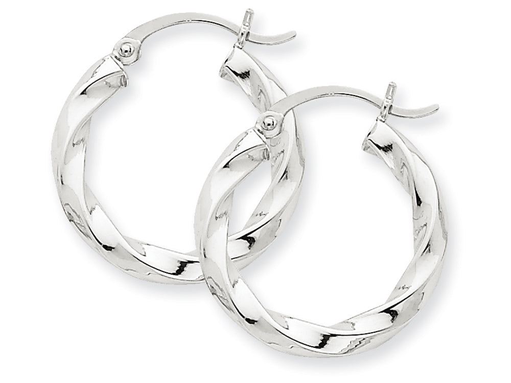 FJC Finejewelers 14k White Gold 3mm Twisted Hoop Earrings