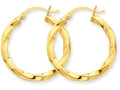 FJC Finejewelers 14k Yellow Gold Polished 3mm Twisted Hoop Earrings