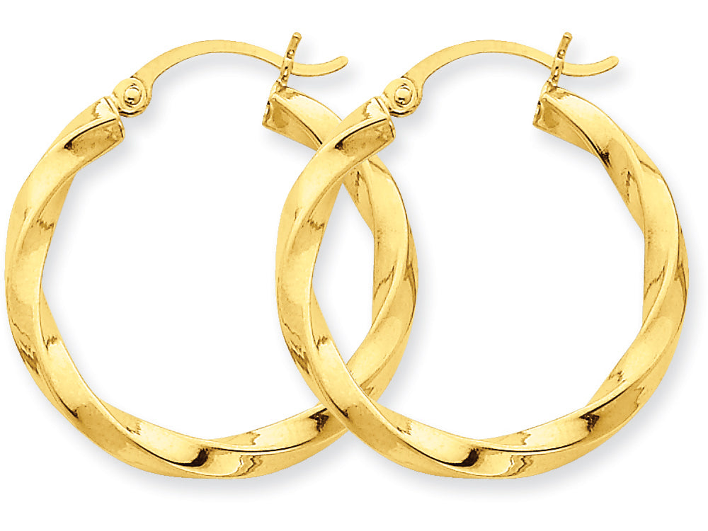 FJC Finejewelers 14k Yellow Gold Polished 3mm Twisted Hoop Earrings