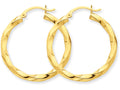 FJC Finejewelers 14k Yellow Gold Polished 3mm Twisted Hoop Earrings