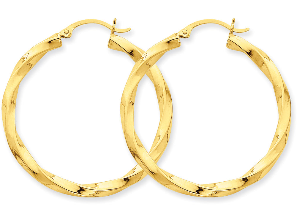 FJC Finejewelers 14k Yellow Gold Polished 3mm Twisted Hoop Earrings