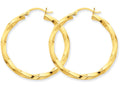 FJC Finejewelers 14k Yellow Gold Polished 3mm Twisted Hoop Earrings