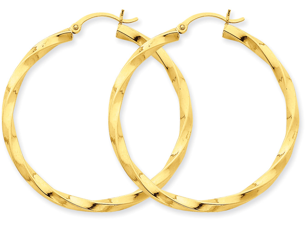 FJC Finejewelers 14k Yellow Gold Polished 3mm Twisted Hoop Earrings