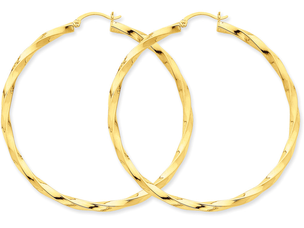 FJC Finejewelers 14k Yellow Gold Polished 3mm Twisted Hoop Earrings