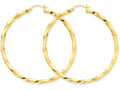 FJC Finejewelers 14k Yellow Gold Polished 3mm Twisted Hoop Earrings