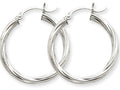 FJC Finejewelers 14k White Gold Polished 3.25mm Twisted Hoop Earrings