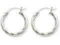FJC Finejewelers 14k White Gold Polished 3.25mm Twisted Hoop Earrings
