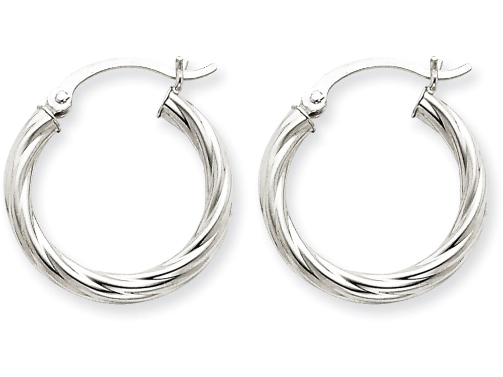 FJC Finejewelers 14k White Gold Polished 3.25mm Twisted Hoop Earrings