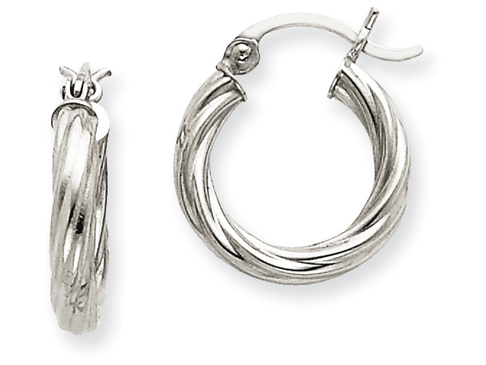 FJC Finejewelers 14k White Gold Polished 3.25mm Twisted Hoop Earrings
