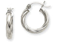 FJC Finejewelers 14k White Gold Polished 3.25mm Twisted Hoop Earrings