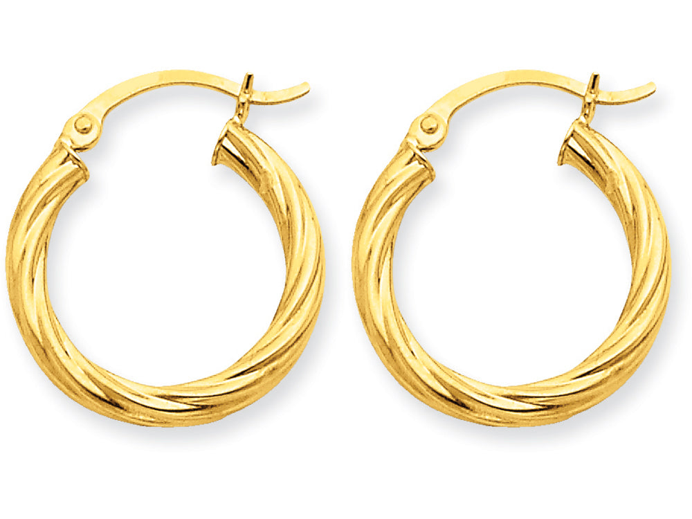 FJC Finejewelers 14k Yellow Gold Polished 3.25mm Twisted Hoop Earrings
