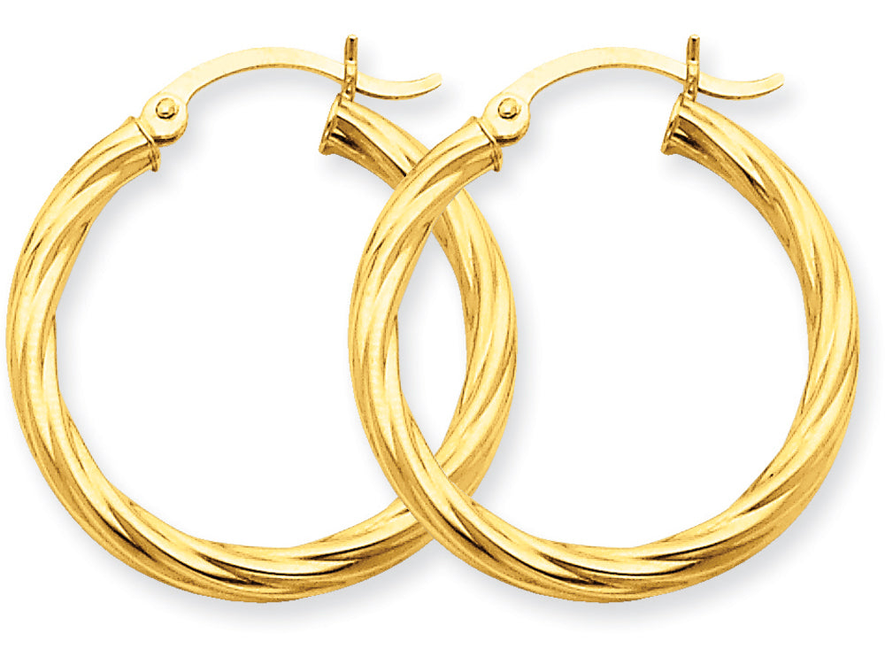 FJC Finejewelers 14k Yellow Gold Polished 3.25mm Twisted Hoop Earrings