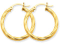 FJC Finejewelers 14k Yellow Gold Polished 3.25mm Twisted Hoop Earrings