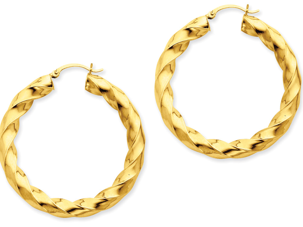 FJC Finejewelers 14k Yellow Gold Polished 5.0mm Twisted Hoop Earrings