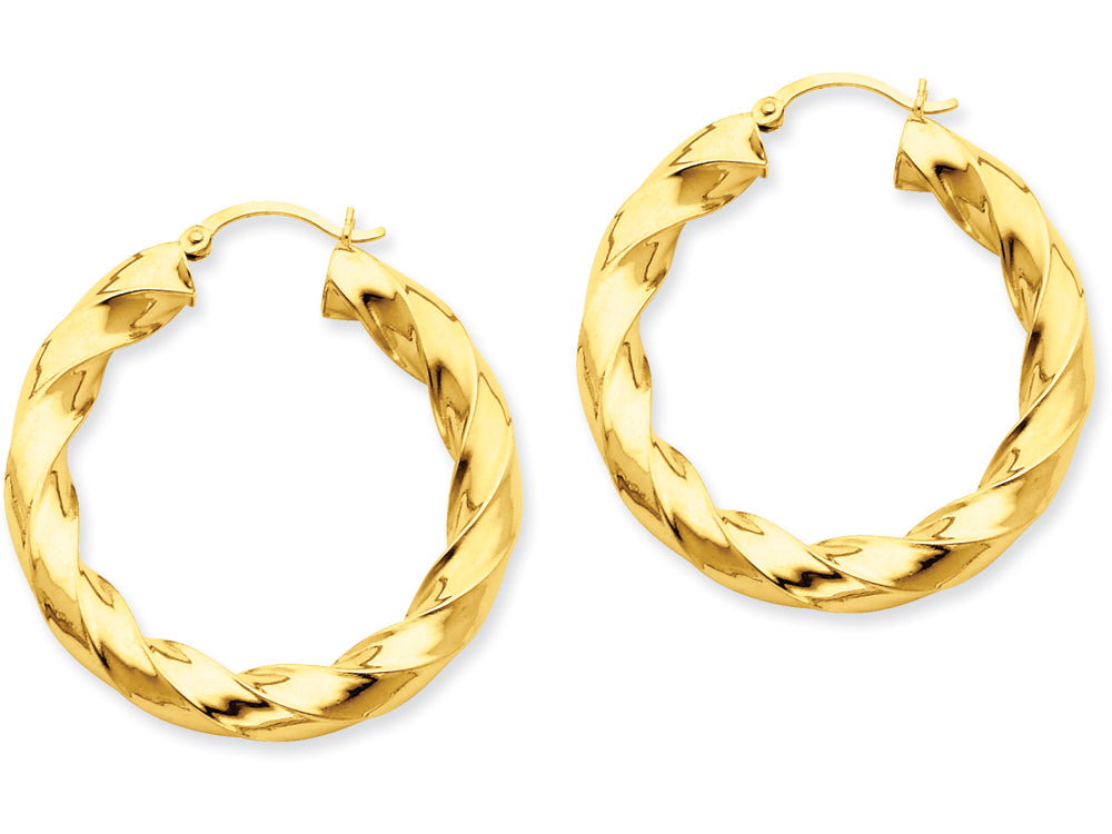 FJC Finejewelers 14k Yellow Gold Polished 5.0mm Twisted Hoop Earrings
