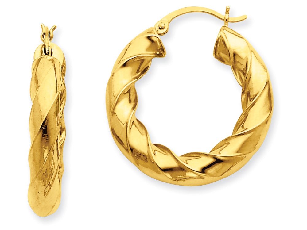 FJC Finejewelers 14k Yellow Gold Polished 5.0mm Twisted Hoop Earrings