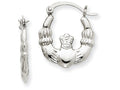 FJC Finejewelers 14k White Gold Claddagh Hoop Earrings