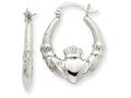 FJC Finejewelers 14k White Gold Claddagh Hoop Earrings