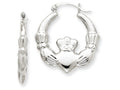 FJC Finejewelers 14k White Gold Claddagh Hoop Earrings