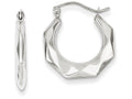 FJC Finejewelers 14k White Gold Faceted Hoop Earrings