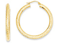 FJC Finejewelers 14k Yellow Gold Bright-cut 4mm Round Hoop Earrings
