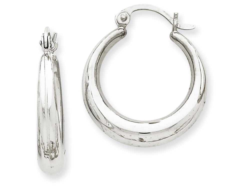FJC Finejewelers 14k White Gold Polished Hoop Earrings