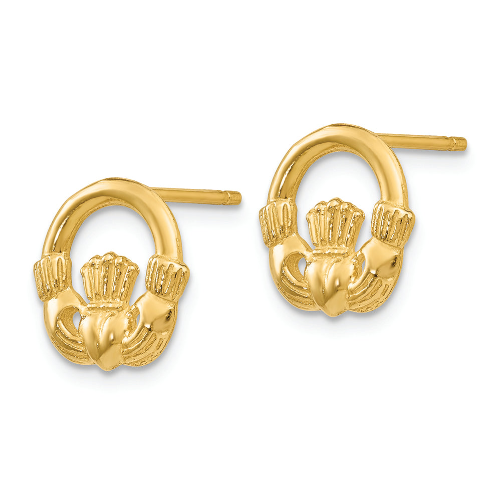 FJC Finejewelers 14k Yellow Gold Claddagh Post Earrings
