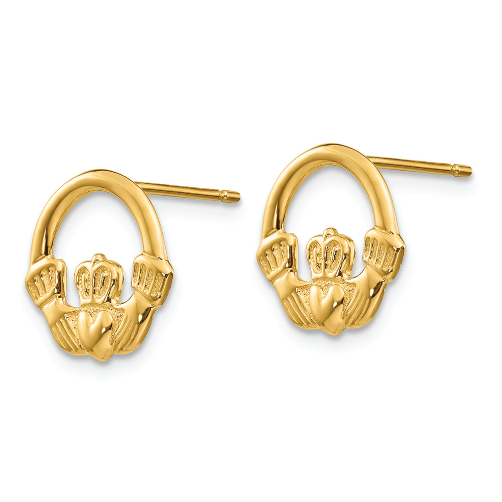 FJC Finejewelers 14k Yellow Gold Claddagh Post Earrings