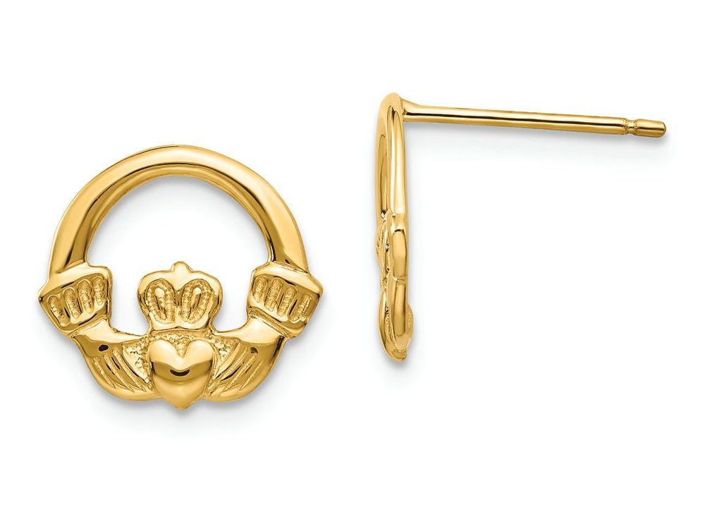 FJC Finejewelers 14k Yellow Gold Claddagh Post Earrings