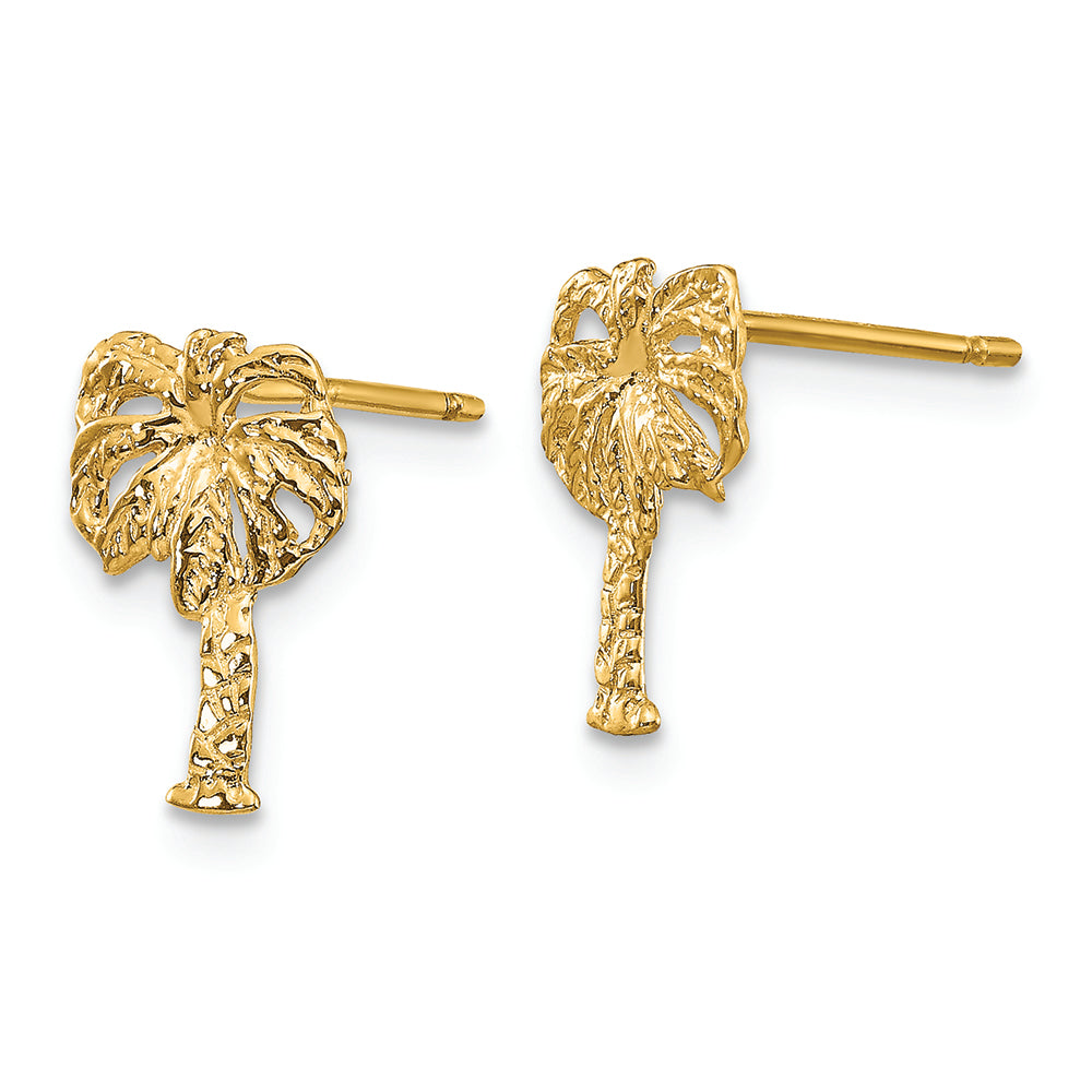 FJC Finejewelers 14k Yellow Gold Palm Tree Post Earrings