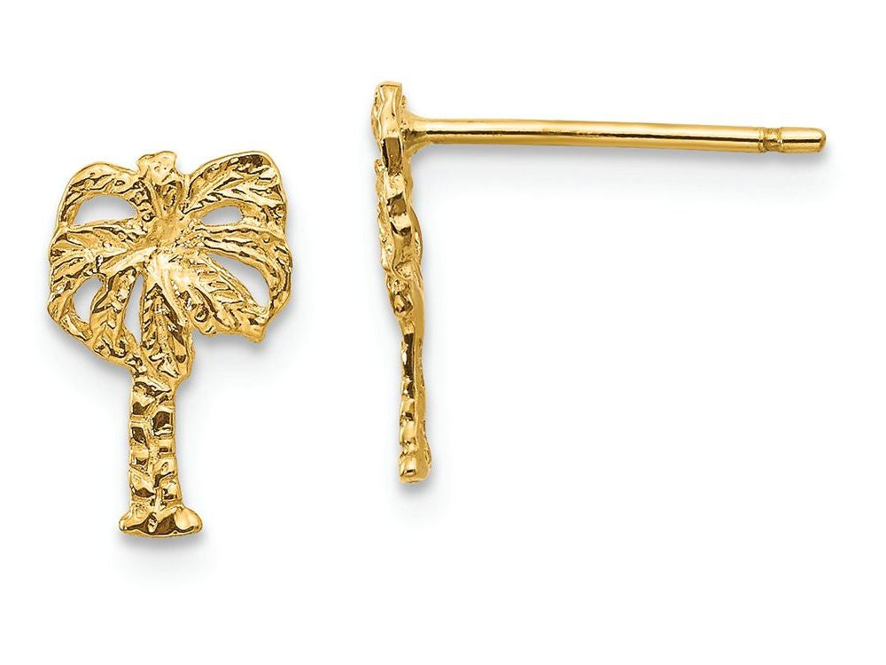 FJC Finejewelers 14k Yellow Gold Palm Tree Post Earrings
