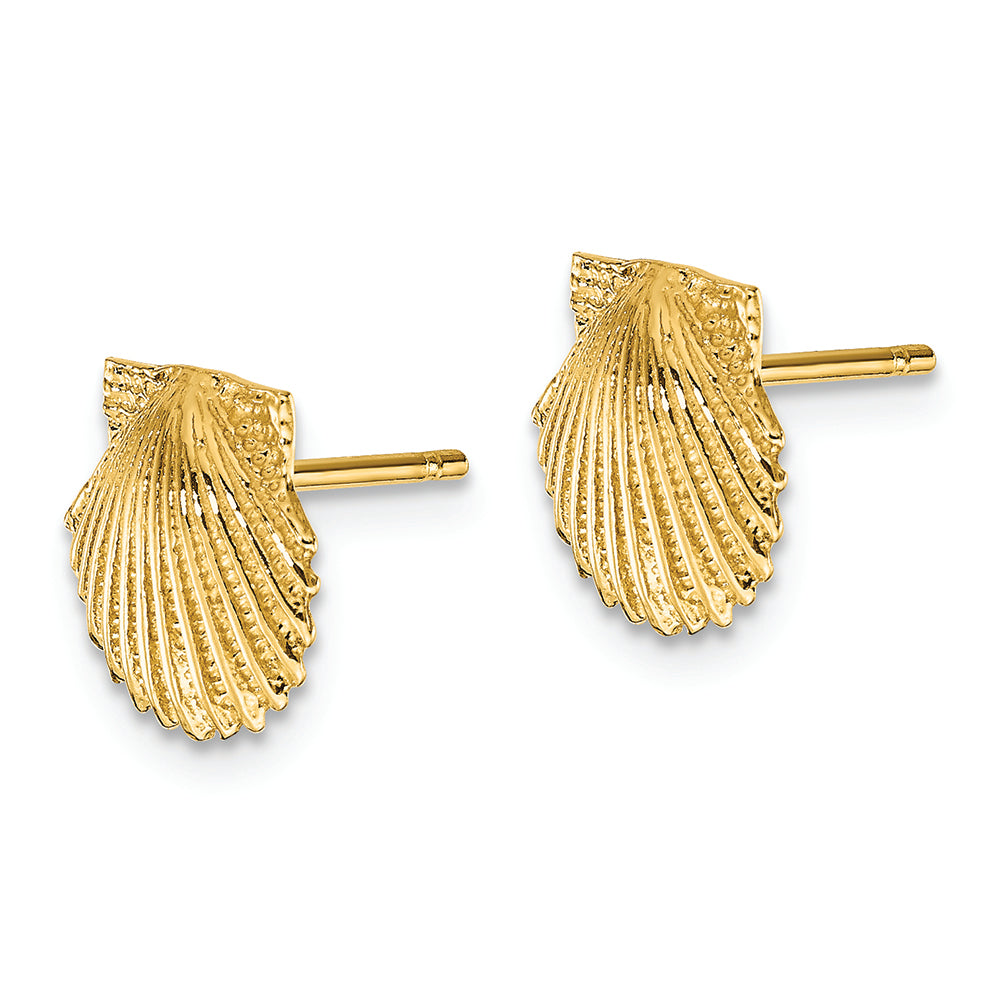 FJC Finejewelers 14k Yellow Gold Scallop Shell Post Earrings