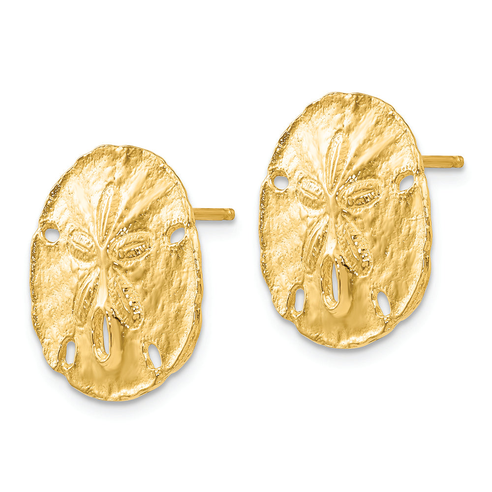 FJC Finejewelers 14k Yellow Gold Large Sanddollar Post Earrings