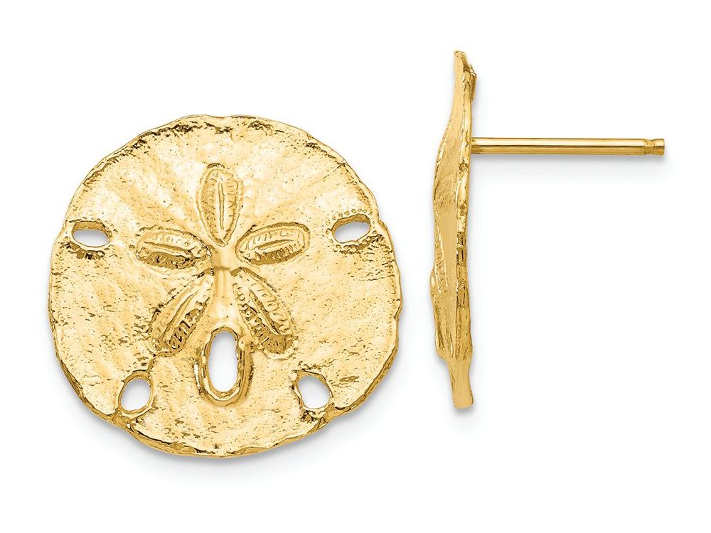 FJC Finejewelers 14k Yellow Gold Large Sanddollar Post Earrings