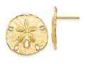 FJC Finejewelers 14k Yellow Gold Large Sanddollar Post Earrings