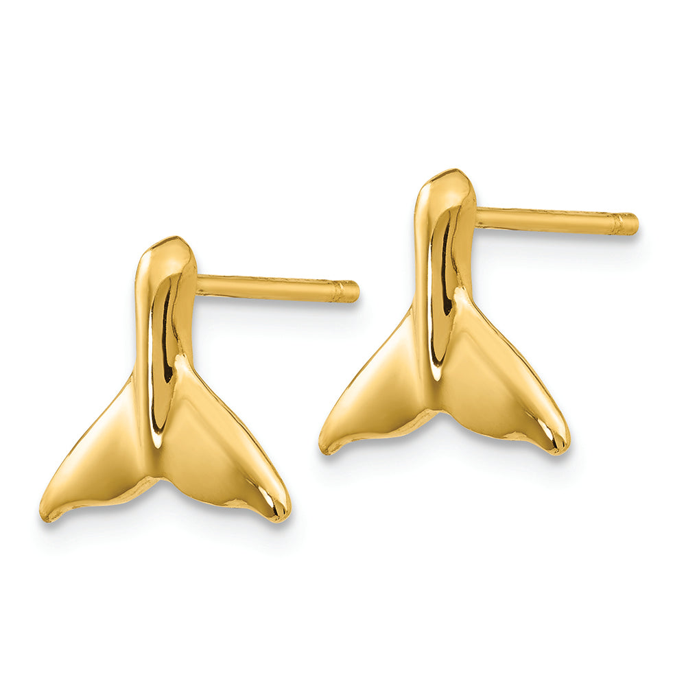 FJC Finejewelers 14k Yellow Gold Whale Tail Post Earrings 12 x 10mm