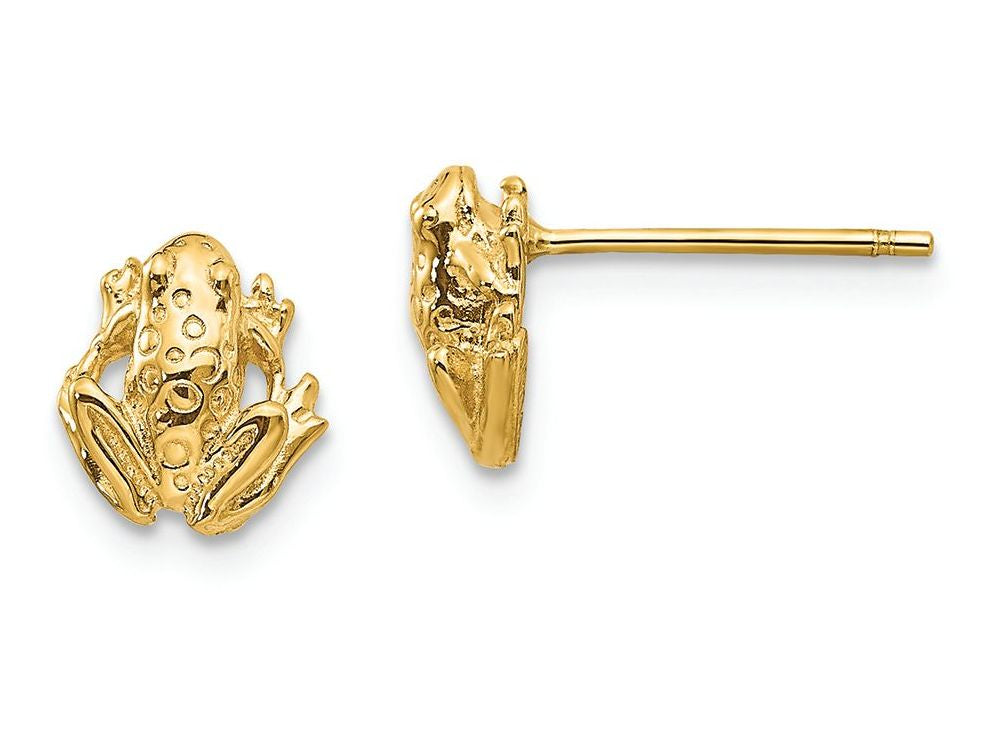 FJC Finejewelers 14k Yellow Gold Mini Frog Post Earrings