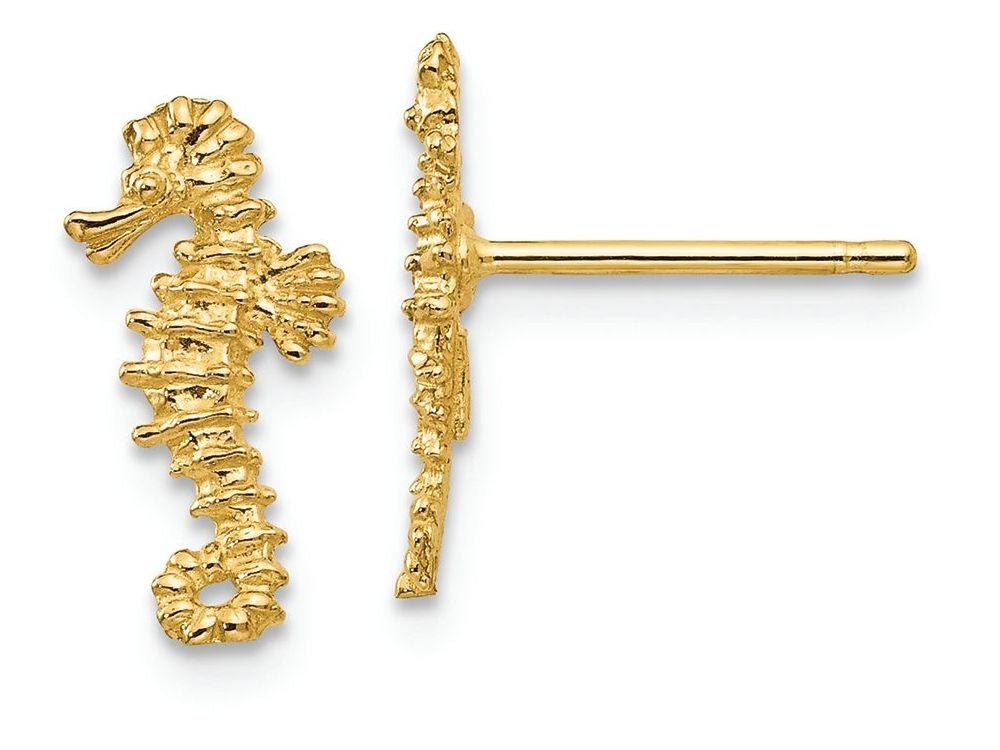 FJC Finejewelers 14k Yellow Gold Mini Seahorse Post Earrings
