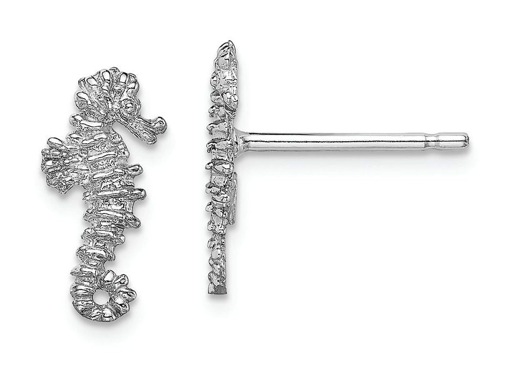FJC Finejewelers 14k White Gold White Mini Seahorse Post Earrings