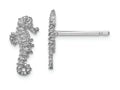 FJC Finejewelers 14k White Gold White Mini Seahorse Post Earrings