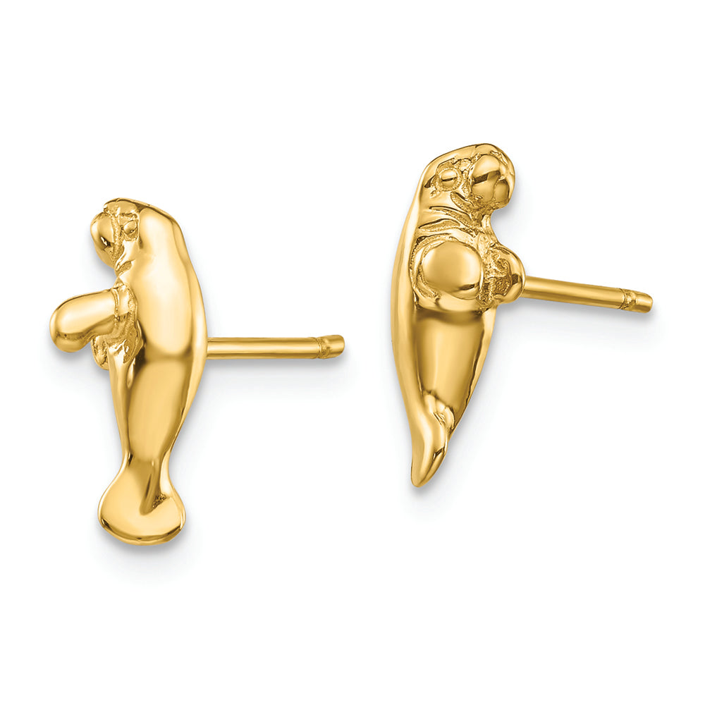 FJC Finejewelers 14k Yellow Gold Mini Manatee Post Earrings
