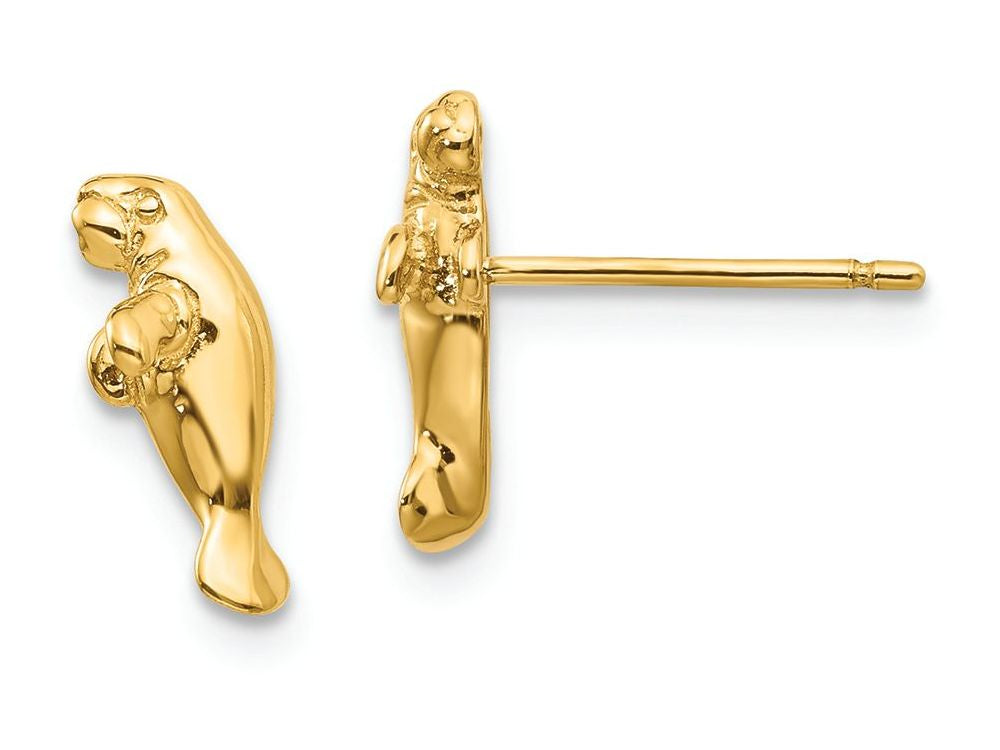 FJC Finejewelers 14k Yellow Gold Mini Manatee Post Earrings