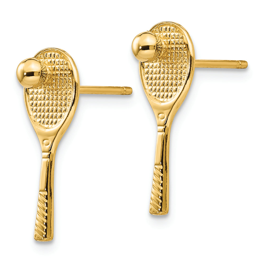 FJC Finejewelers 14k Yellow Gold Tennis Racquet with Ball Post Earrings