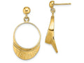 FJC Finejewelers 14k Yellow Gold 3d Tennis Visor Dangle Post Earrings