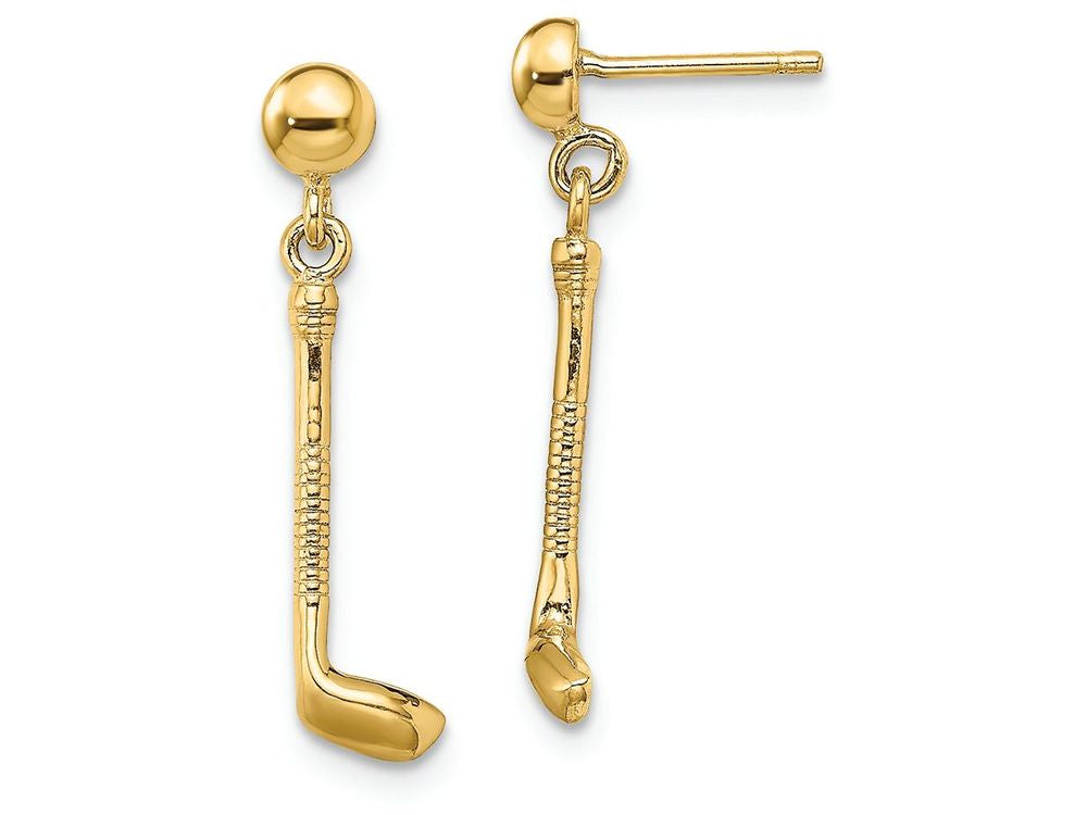 FJC Finejewelers 14k Yellow Gold Golf Club Dangle Earrings